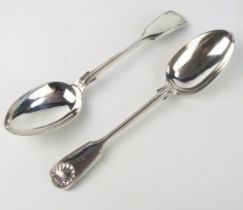 Two Victorian silver Fiddle, Thread and Shell pattern tablespoons, various makers and dates, one