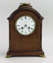 W R Bullen, Norwich, a mahogany Georgian style bracket clock, of arched outline with 11cm Roman