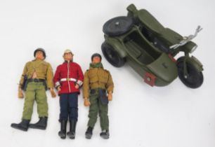 Action Man Group Including 1964 Palitoy and 1975 Habro Soldiers, Cherilea Sidecar and Barbie
