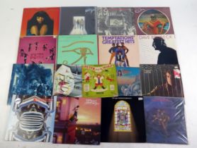 A collection of 45 and 33rpm LP's by various artists including, Moody Blues, Beatles, Rolling