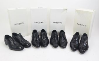 4 Pairs of Russell & Bromley Black Leather Sole Shoes, all size 6 including Chelsea, Inspire,