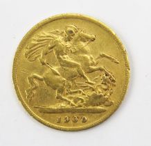 A Victoria 1900 Half Sovereign