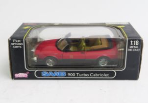 Anson Saab 900 Turbo Cabriolet in red 1:18 scale - mint or very near to in box (may need light