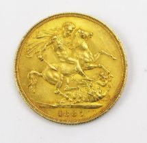 A Victoria 1887 Gold Sovereign