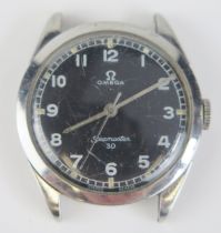 An OMEGA Seamaster 30 Black Dial Stainless Steel Cased Wristwatch, 34mm case, back no. 2910 3 SC,