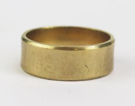 A 9ct Gold Plain Wedding Band, 8mm wide, London 1971, B. Bros., size S.75, 6.45g