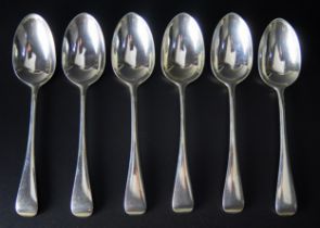 A set of six Edward VII Old English pattern silver dessert spoons, maker Holland, Aldwinckle &