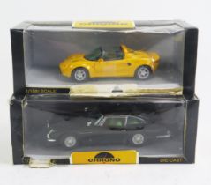 Chrono 1:18 Scale Pair including H1020 Lotus Elise "Norfolk Mustard" and H1001 Aston Martin DB5 1963