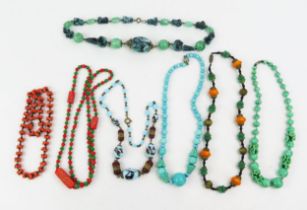A Selection of Glass Bead Necklaces