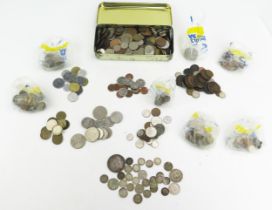 A Victoria 1898 Silver Crown, other silver coins and world coins