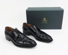 Crockett & Jones Highbury Black Calf Rubber Sole Shoes, Size 7 E, boxed with shoe bags (original