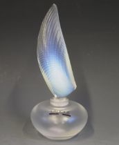 A Lalique glass 'Coquillage' pattern scent bottle, signed to the base Lalique, France, 15.5cm high.