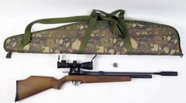 An SMK Victory PR900W .177 calibre PCP air rifle with multi shot magazine, telescopic sight and