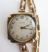 A ROLEX Ladies 9ct Gold Wristwatch, 25.5mm case, back no. 3898, Rolex 15 jewel manual wind movement,