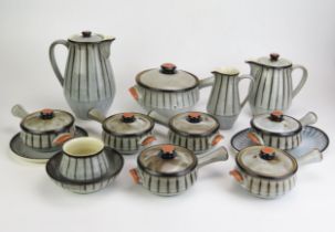 Denby Studio Stoneware Part Coffee Service including Coffee Pot, Hot Water Jug, milk jug, sugar bowl