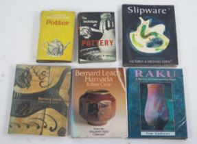 Six assorted books relating to pottery, Bernard Leach and art pottery, (6).