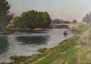 William Baptiste Baird, American artist (1847 - 1917), Le Pont de Neuilly', oil on canvas, signed