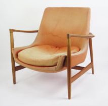 IB KOFOD LARSEN, Teak Easy Chair Model 4346 designed in 1956 and produced by Fritz Hansen and marked