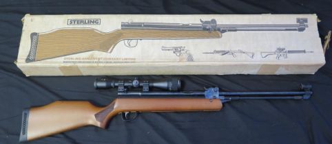 A Sterling Armament HR81 .22 calibre underlever bolt action air rifle with telescopic sight, boxed.