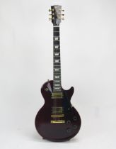 1993 Gibson Les Paul Studio electric guitar, made in USA, wine red finish, ebony fret board, gold