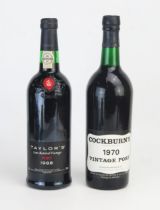 A Bottle of Cockburn's 1970 Vintage Port and a bottle of Taylor's 1988 Vintage port