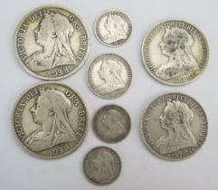 A Selection of Victorian Silver Coins _ 1900 Half Crown, 1901 Half Crown, 1891 Florin, 1901