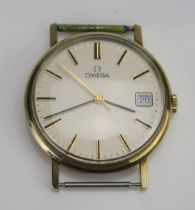 An OMEGA Gent's 9K Gold Cased Manual Wind Wristwatch, 33.7mm case with date aperture to the dial,