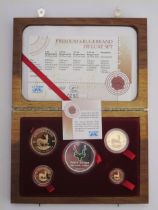 * South Africa Krugerrand Premium Deluxe Set 2008 a 4-coin set comprising Krugerrand, Half