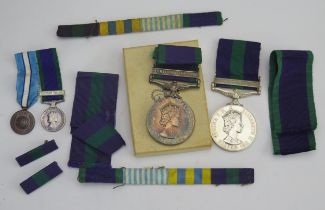 A General Service Medal to Capt. G. M. Garratt. R.A. with Cyprus clasp, another General Service