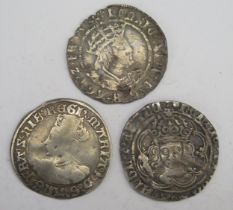 Three Early Hammered Silver Coins including a Queen Mary Groat (24.7mm)