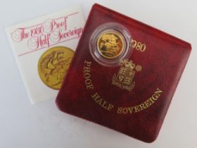 A 1980 Proof Half Sovereign in original Royal Mint Packaging with certificate. 18% premium _ no VAT