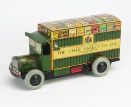 Rare Chad Valley Clockwork Tinplate Dennis Games Delivery Van CV 10032 in green "BY APPOINTMENT