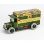 Rare Chad Valley Clockwork Tinplate Dennis Games Delivery Van CV 10032 in green "BY APPOINTMENT