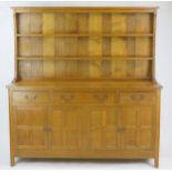 An Alan 'Acornman' Grainger (Ex-Mouseman) Yorkshire Arts & Crafts Oak Dresser, 160(w)x49(d)x168(h)cm