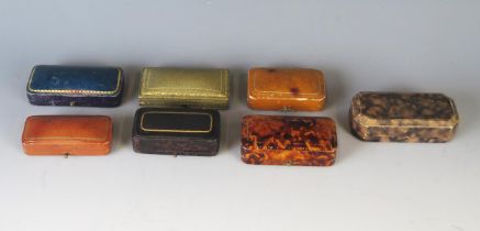 Six Brooch Boxes, all named including Goldsmiths & Silversmiths Co. and Gieves Ltd.