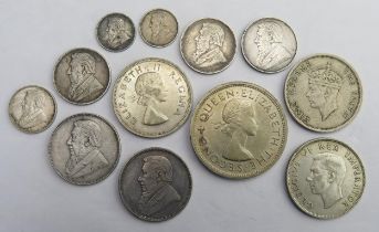 South African 2 x 1897 1/2 Crowns, 1896 + 2 x 1897 shillings, 1897 sixpence, 1896 / 93 with 1953