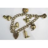 A 9ct Gold Charm Bracelet, 22.6g