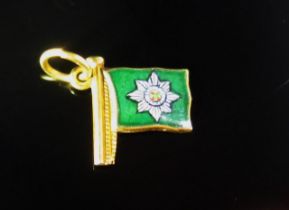 A 9ct Gold and Enamel Police Charm, hallmarked, 0.74g