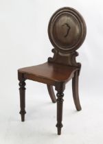 A Victorian Mahogany Hall Chair and one other
