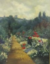 Ethel Murray fl, (Exhib RA, RBA etc. 1883 - 1906), 'A Garden Border', oil on canvas, 44.5 x 34.