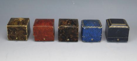 Five Ring Boxes, four named including Herbert Wolf Ltd.