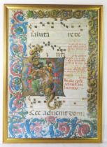 A Print of an Illuminated Religious Book, 96x67cm, framed & glazed