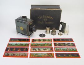 An Ernst Plank The Standard Magic Lantern with 10 slides in original box