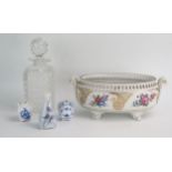 A 19th Century Dresden Porcelain Tureen with hand painted floral decoration with gilt highlights and