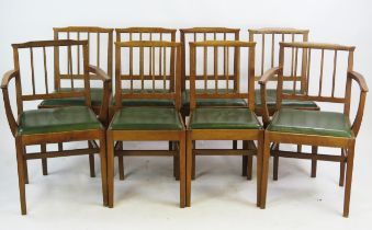 Alan 'Acornman' Grainger (Ex-Mouseman) Yorkshire Arts & Crafts Oak Set of Eight Dining Chairs