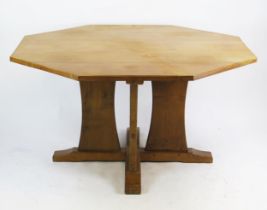 An Alan 'Acornman' Grainger (Ex-Mouseman) Yorkshire Arts & Crafts Oak Octagonal Dining Table, 135(
