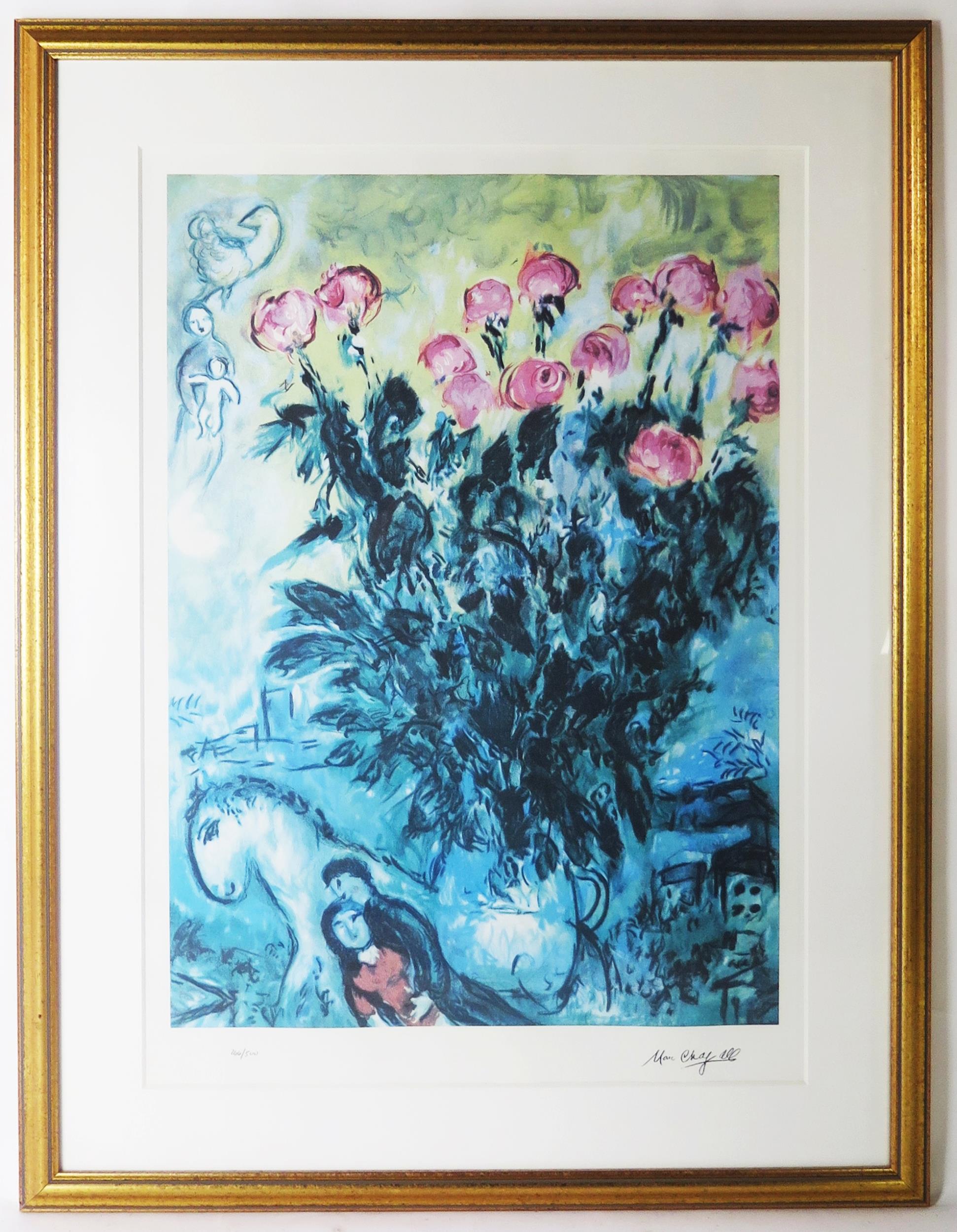 Marc Chagall (1887 - 1985), 'Le Bouquet de Roses', Lithographic print 266/500, Passion Estampes - Image 2 of 5