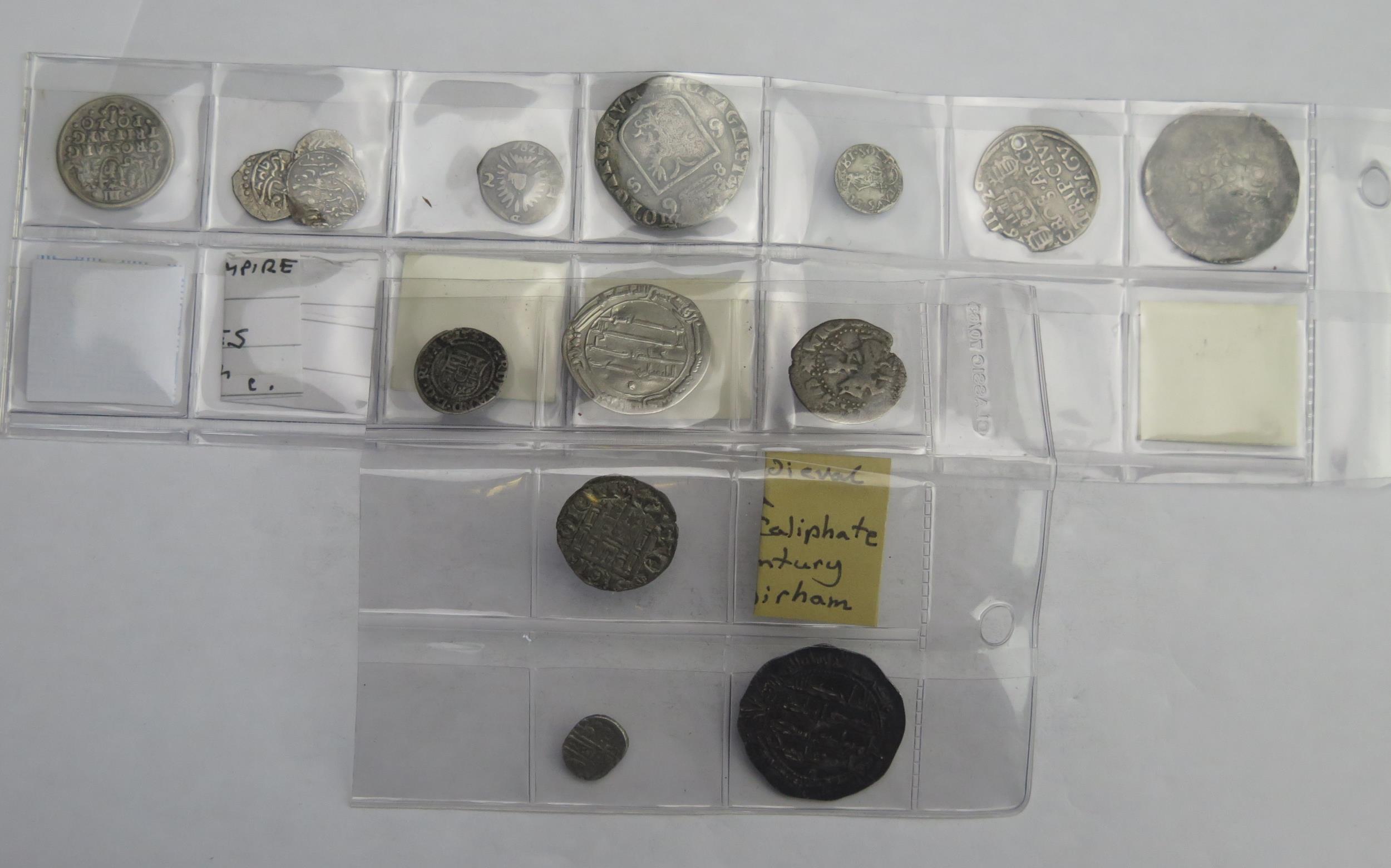 3 x strips of mainly European silver hammered coins with silver Cob 1/2 Real - Image 7 of 7