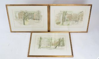 Albany Wiseman (B1930) Three coloured Ltd Edn lithographs of the Inns & Courts of London, includes