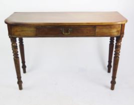 A 19th Century Mahogany D-shape Side Table with a single frieze drawer, 112(l)x50(d)x73(h)cm